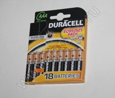 Лот: 7639014. Фото: 1. Duracell R03 18шт в уп. Батарейки, аккумуляторы, элементы питания