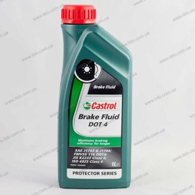 Лот: 11058583. Фото: 1. Castrol Brake Fluid DOT 4, 1L. Масла, жидкости