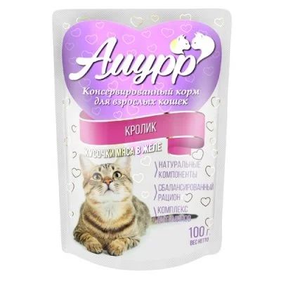 Лот: 14702251. Фото: 1. Амурр Кролик в желе 100г влажный... Корма