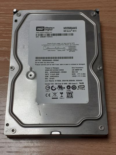 Лот: 24843566. Фото: 1. HDD 250gb Sata (3.5" жесткий диск... Жёсткие диски (HDD)