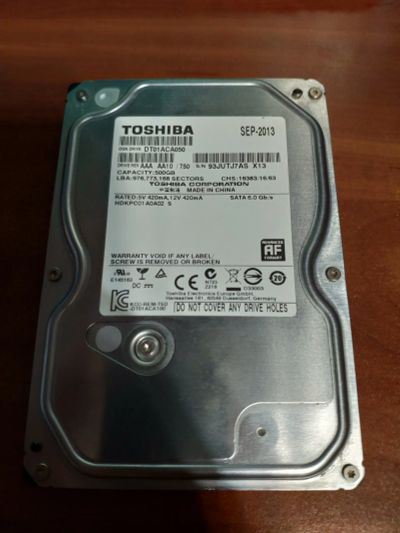 Лот: 12051681. Фото: 1. Жесткий диск Toshiba 500 Gb 7200... Жёсткие диски (HDD)