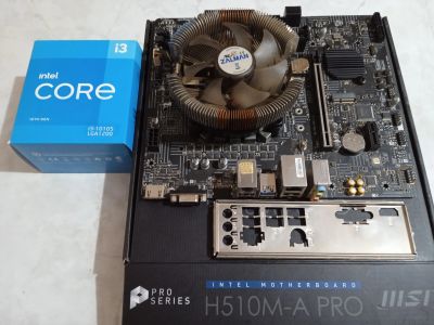Лот: 25395335. Фото: 1. MSI H510M-A PRO +i3-10105. Материнские платы