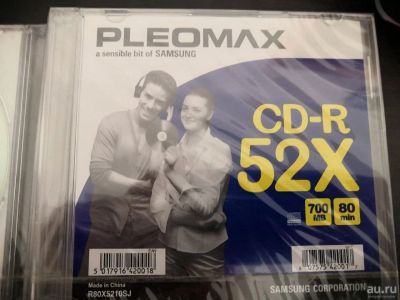 Лот: 18565757. Фото: 1. Диск CD-R Samsung Pleomax 52x. CD, DVD, BluRay
