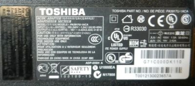 Лот: 3862805. Фото: 1. бп от ноутбука Toshiba (19v, 3... Зарядные устройства