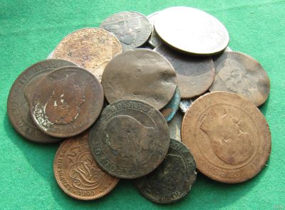 Лот: 15479539. Фото: 1. 25шт. Старинных монет с 1850г. Остальные страны