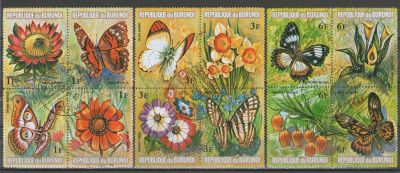 Лот: 16174957. Фото: 1. 1973 год. Бурунди. Фауна. Бабочки... Марки