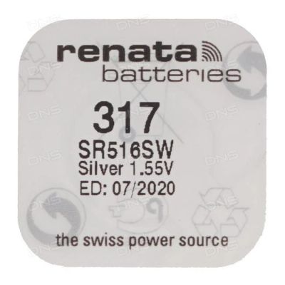 Лот: 21515577. Фото: 1. Эл/пит SR-516sw (317) RENATA 12977. Батарейки, аккумуляторы, элементы питания