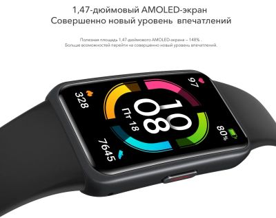 Лот: 17849681. Фото: 1. Фитнес браслет Honor Band 6 ARG-B39... Смарт-часы, фитнес-браслеты, аксессуары