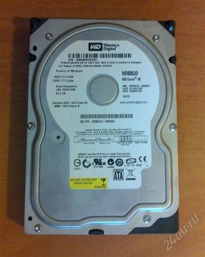 Лот: 2837475. Фото: 1. HDD SATA Western Digital WD800JD... Жёсткие диски (HDD)