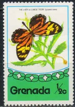 Лот: 20317543. Фото: 1. 1975. Гренада. Бабочки. н.с... Марки