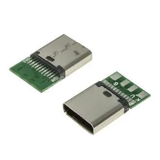 Лот: 19810145. Фото: 1. Разъем USB Type C, штекер, с платой... Разъёмы
