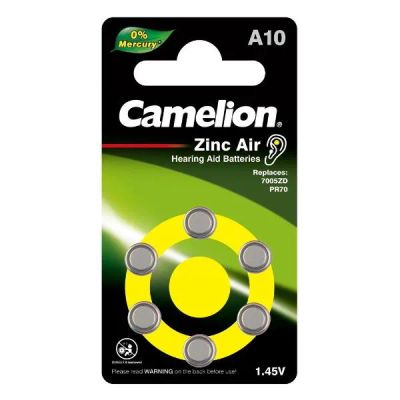 Лот: 24554670. Фото: 1. Батарейка Camelion ZA10 BL-6 Mercury... Батарейки, аккумуляторы, элементы питания