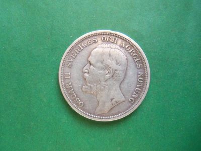 Лот: 24346892. Фото: 1. Швеция 2 кроны 1890 г.,серебро... Европа