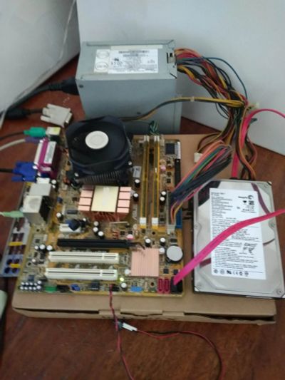 Лот: 17821017. Фото: 1. Core2Duo E8400, 3GHz/ Asus P5KPL-CM... Комплекты запчастей