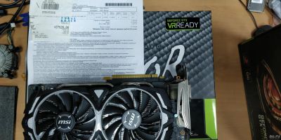 Лот: 12811585. Фото: 1. Видеокарта MSI GTX 1070 Armor... Видеокарты