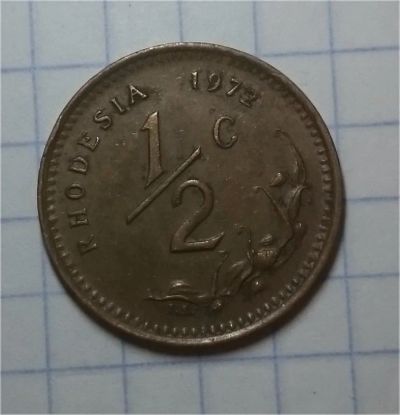 Лот: 10411739. Фото: 1. 1/2 цента Родезия. Африка