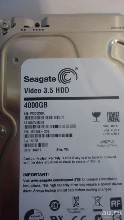 Лот: 8592711. Фото: 1. Продам Жесткий диск Seagate Video... Жёсткие диски (HDD)