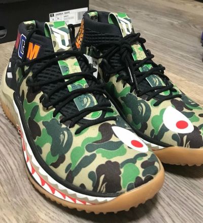 Лот: 12959296. Фото: 1. Кроссовки Bape Adidas dame 4. Кеды, кроссовки, слипоны
