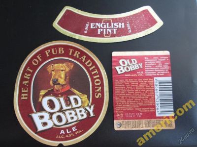 Лот: 5831572. Фото: 1. Этикетка от пива OLD BOBBY ALE. Другое (коллекционирование, моделизм)