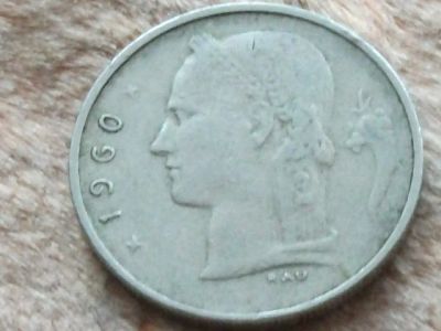 Лот: 10794566. Фото: 1. Монета 1 франк один Бельгия 1960... Европа