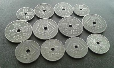 Лот: 8906679. Фото: 1. 12 монет Бельгии ( 40-х годов... Наборы монет