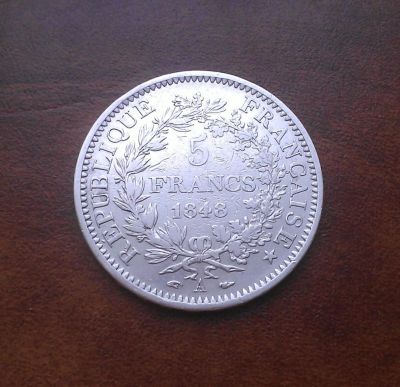 Лот: 7362195. Фото: 1. 5 франков 1848 года. Франция... Европа