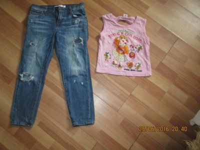 Лот: 11578410. Фото: 1. джинсы на дев 6-7 лет. Брюки, шорты, джинсы