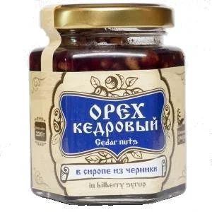 Лот: 11245037. Фото: 1. Кедровый орех в сиропе из черники... Ягоды, орехи