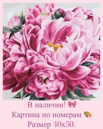 Лот: 14623110. Фото: 1. Картина по номерам. Розовый пион... Картины по номерам