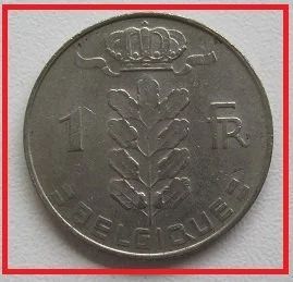 Лот: 14230986. Фото: 1. %% Бельгия 1 франк 1977 (надпись... Европа