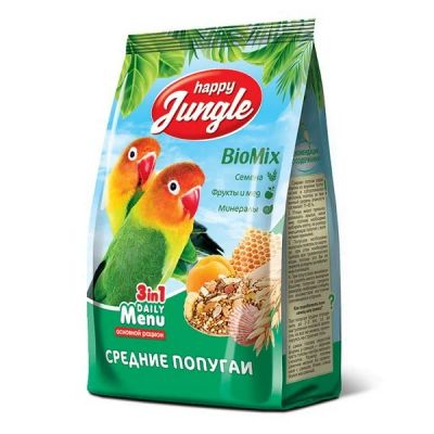 Лот: 18862487. Фото: 1. Happy Jungle (HJ) корм для средних... Корма