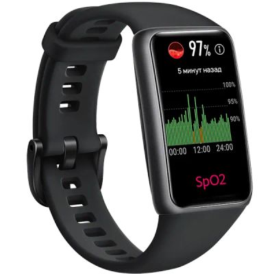 Лот: 22218679. Фото: 1. Смарт-браслет HUAWEI Band 6, графитовый... Смарт-часы, фитнес-браслеты, аксессуары