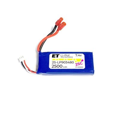 Лот: 18604951. Фото: 1. Акб сборка 2500mAh 7.4v ET (2S-LP903480-25CB... Запчасти, комплектующие для квадрокоптеров