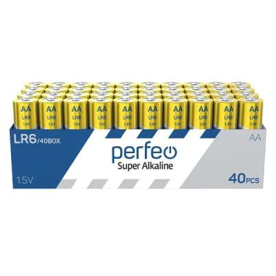 Лот: 24532143. Фото: 1. Батарейки Perfeo LR6 (АА), 40... Батарейки, аккумуляторы, элементы питания