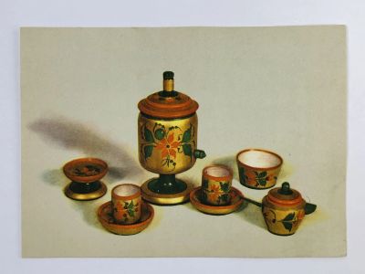 Лот: 23297279. Фото: 1. Кукольный чайный сервиз. Открытка... Открытки, конверты
