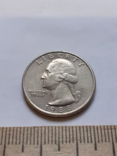 Лот: 18377257. Фото: 1. (№11950) США 25 центов 1988 год... Америка