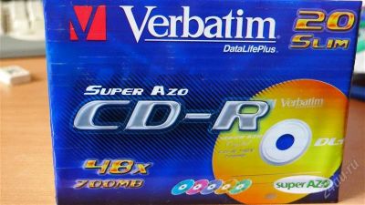 Лот: 2083856. Фото: 1. Verbatim CD-R slim. Упаковка 20... CD, DVD, BluRay