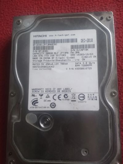 Лот: 16177376. Фото: 1. HDD Hitachi 500 Gb. Жёсткие диски (HDD)