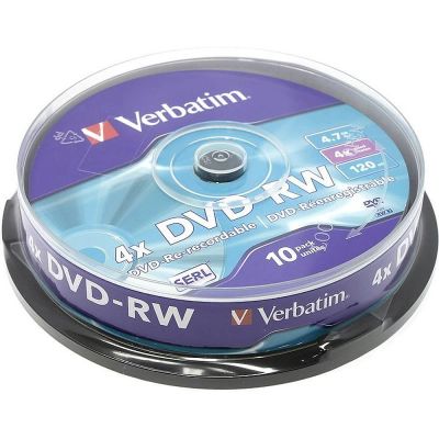Лот: 12149565. Фото: 1. Диск Verbatim DVD-RW 4.7Gb 4x... CD, DVD, BluRay