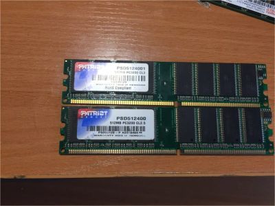 Лот: 10905704. Фото: 1. DDR 2*512Mb Patriot memory. Оперативная память