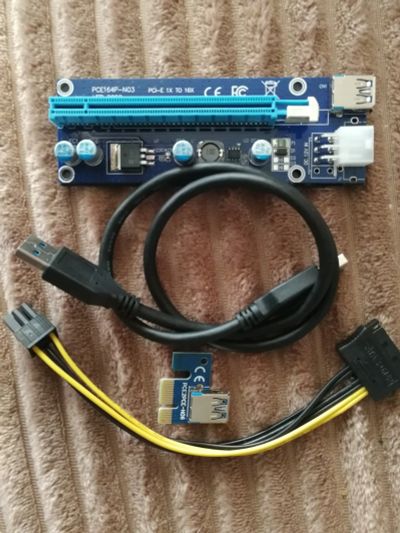 Лот: 17589196. Фото: 1. Райзер PCI-E 1x-16x 6pin(molex... Шлейфы, кабели, переходники