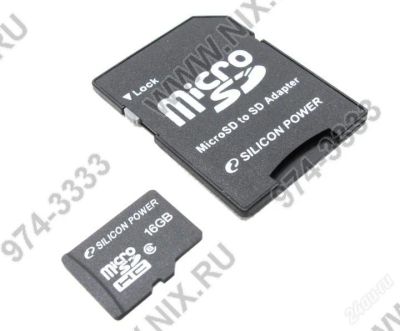 Лот: 2331599. Фото: 1. Silicon Power microSDHC 16GB Class... Карты памяти