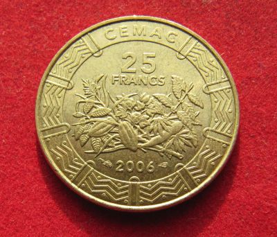 Лот: 19929067. Фото: 1. Центральная Африка (BEAC) 25 франков... Африка