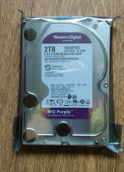 Лот: 15943467. Фото: 1. Новый! WD Purple WD20PURZ, 2Tb... Жёсткие диски (HDD)