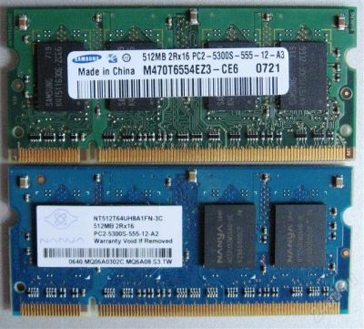 Лот: 947748. Фото: 1. 2 х 512MB DDR2 PC5300 667MHz для... Оперативная память