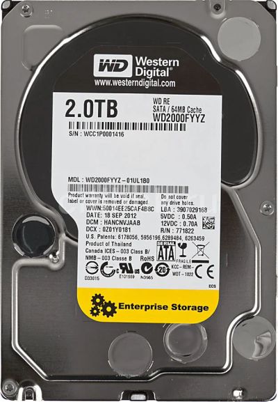 Лот: 16783460. Фото: 1. 2ТБ Жесткий диск Western Digital... Жёсткие диски (HDD)