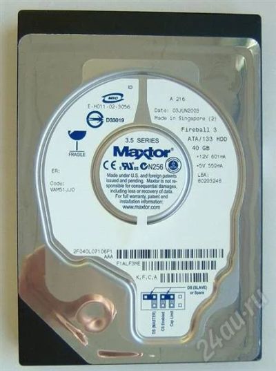 Лот: 390767. Фото: 1. Maxtor Fireball 3 40Gb ATA133. Жёсткие диски (HDD)