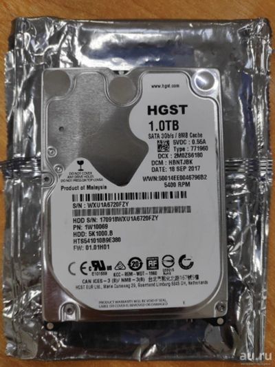 Лот: 13368192. Фото: 1. HGST 1.0tb sata2 5400rpm 2.5. Жёсткие диски (HDD)
