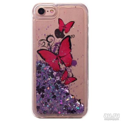 Лот: 12833497. Фото: 1. Чехол iPhone X/XS Плавающие блестки... Чехлы, бамперы