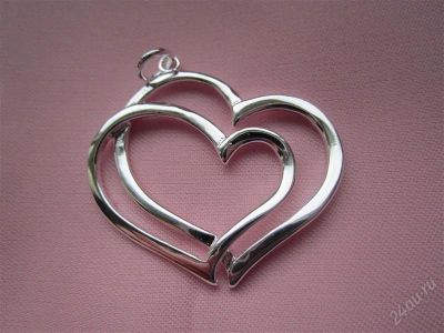 Лот: 2136983. Фото: 1. Подвеска Два сердца (копия Tiffany... Кулоны, подвески